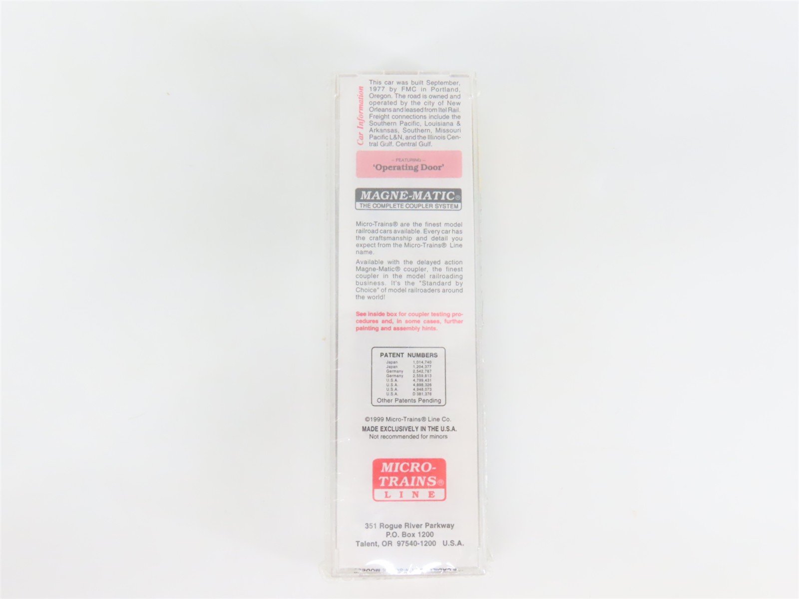 N Scale Micro-Trains MTL 25110 NOPB New Orleans Public Belt 50' Box Car #3978