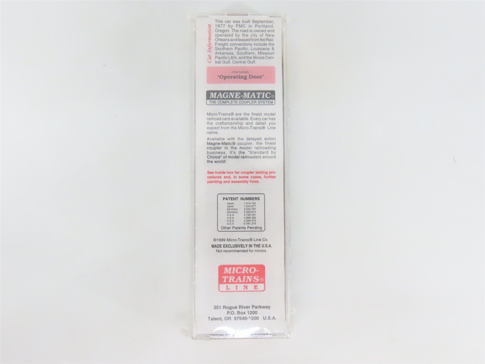 N Scale Micro-Trains MTL 25110 NOPB New Orleans Public Belt 50' Box Car #3978