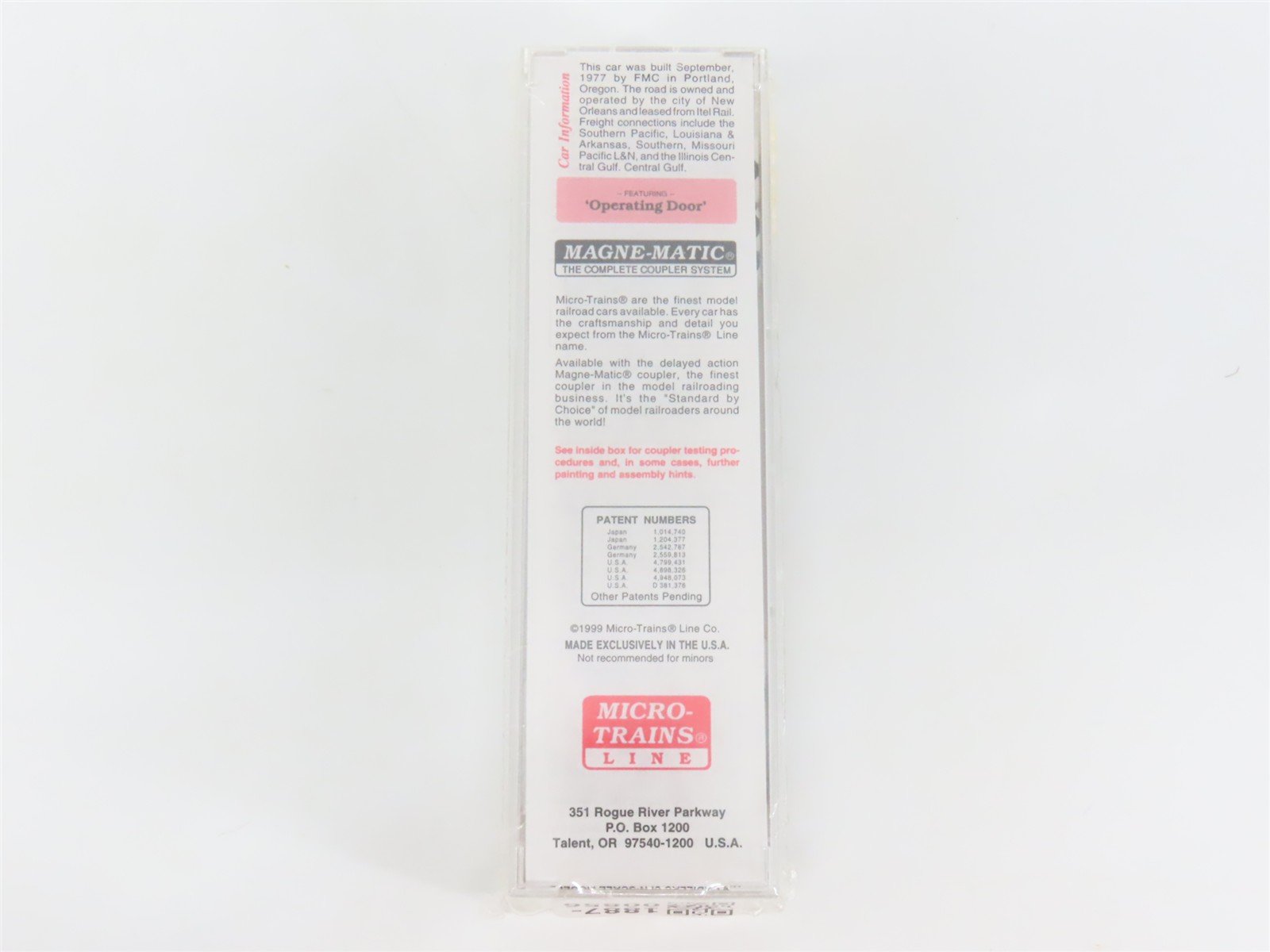 N Scale Micro-Trains MTL 25110 NOPB New Orleans Public Belt 50' Box Car #3978
