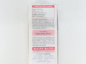 N Scale Micro-Trains MTL 25460 MSE Mississippi Export 50' Rib Side Box Car #957
