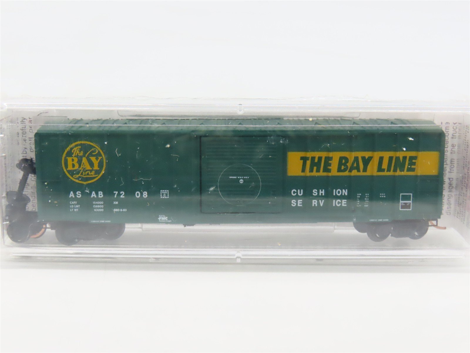 N Scale Micro-Trains MTL 25630 ASAB The Bay Line 50' Rib Side Box Car #7208