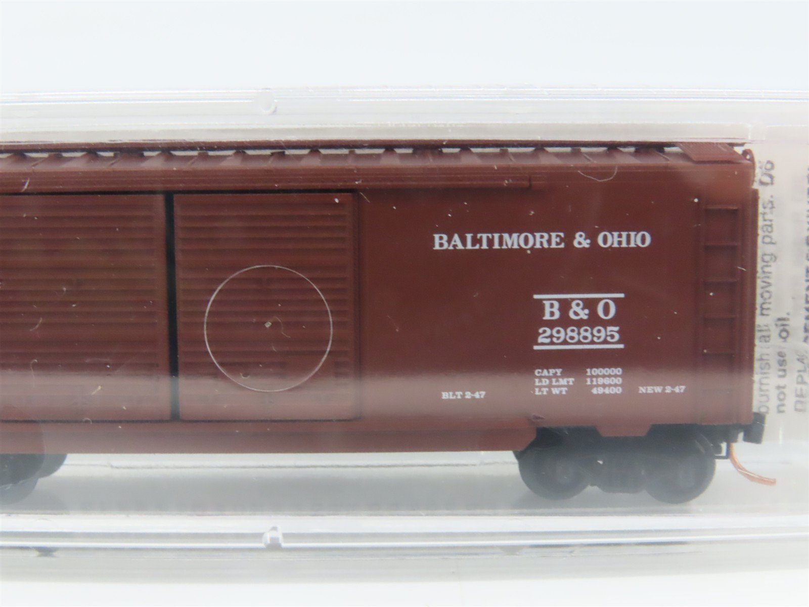 N Scale Micro-Trains MTL 23040 B&O Baltimore & Ohio 40' Box Car #298895
