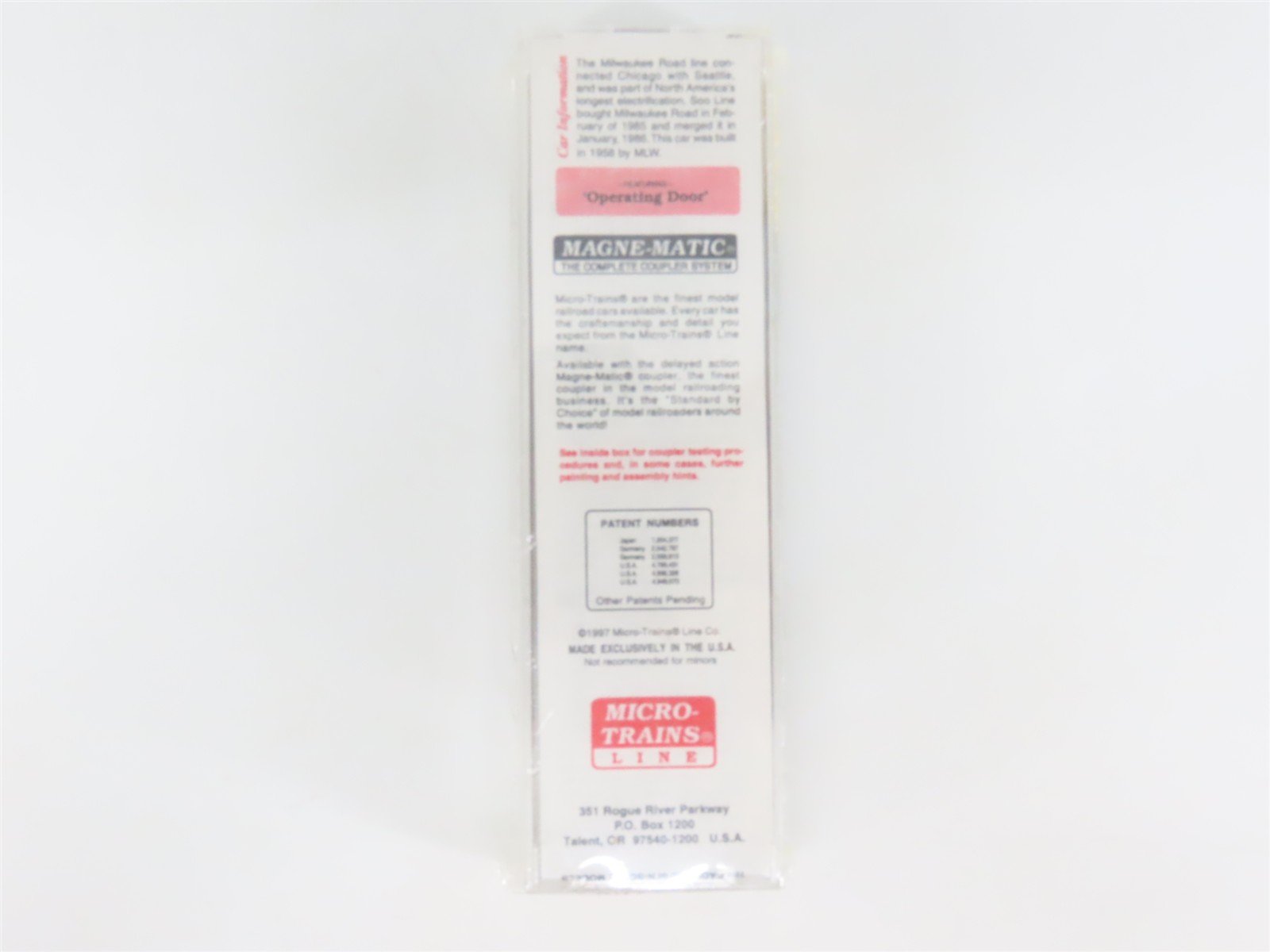N Scale Micro-Trains MTL 22180 MILW Milwaukee Road 40' Box Car #29960