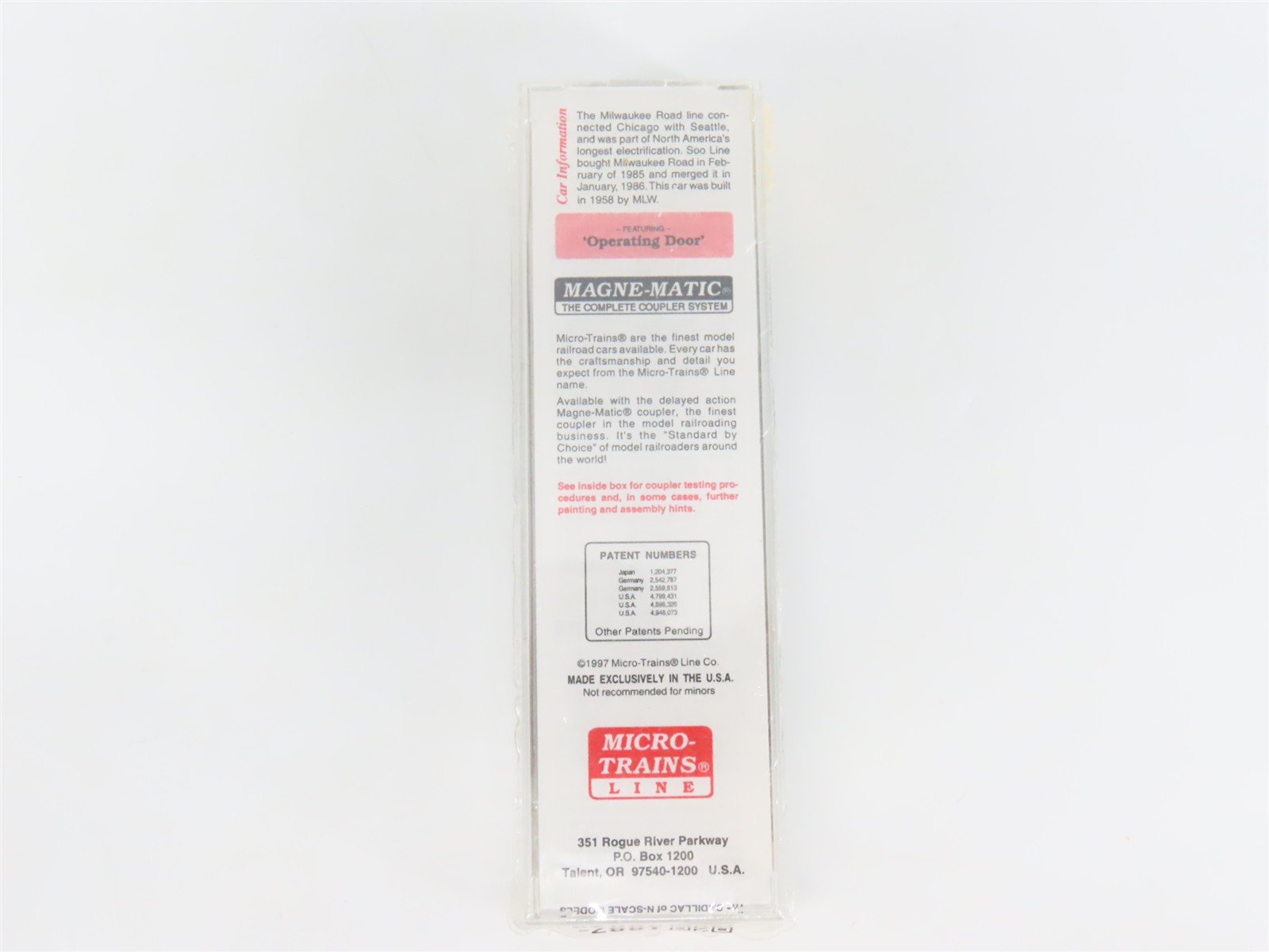N Scale Micro-Trains MTL 22180 MILW Milwaukee Road 40' Box Car #29960