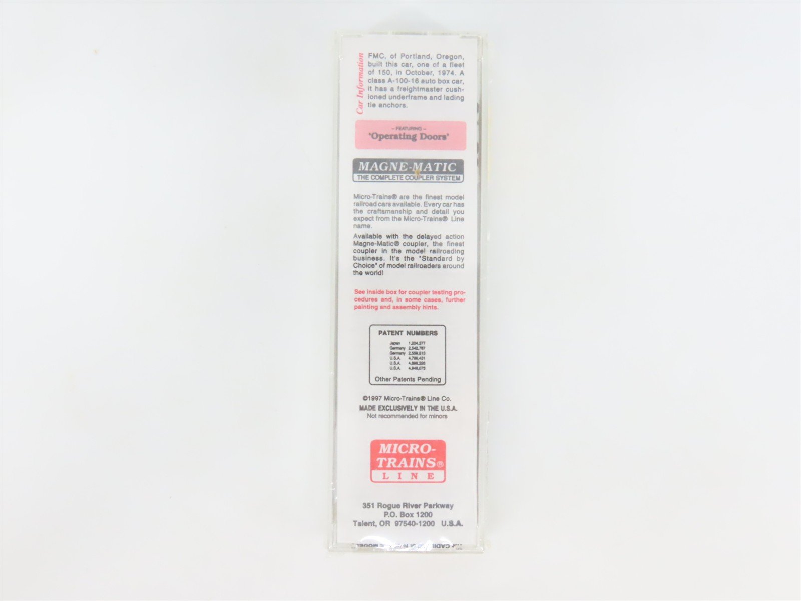 N Scale Micro-Trains MTL 30180 UP Union Pacific 50' Rib Side Box Car #300305