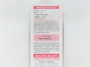 N Scale Micro-Trains MTL 20370 WIF West India Fruit & Steamship 40' Box Car #314