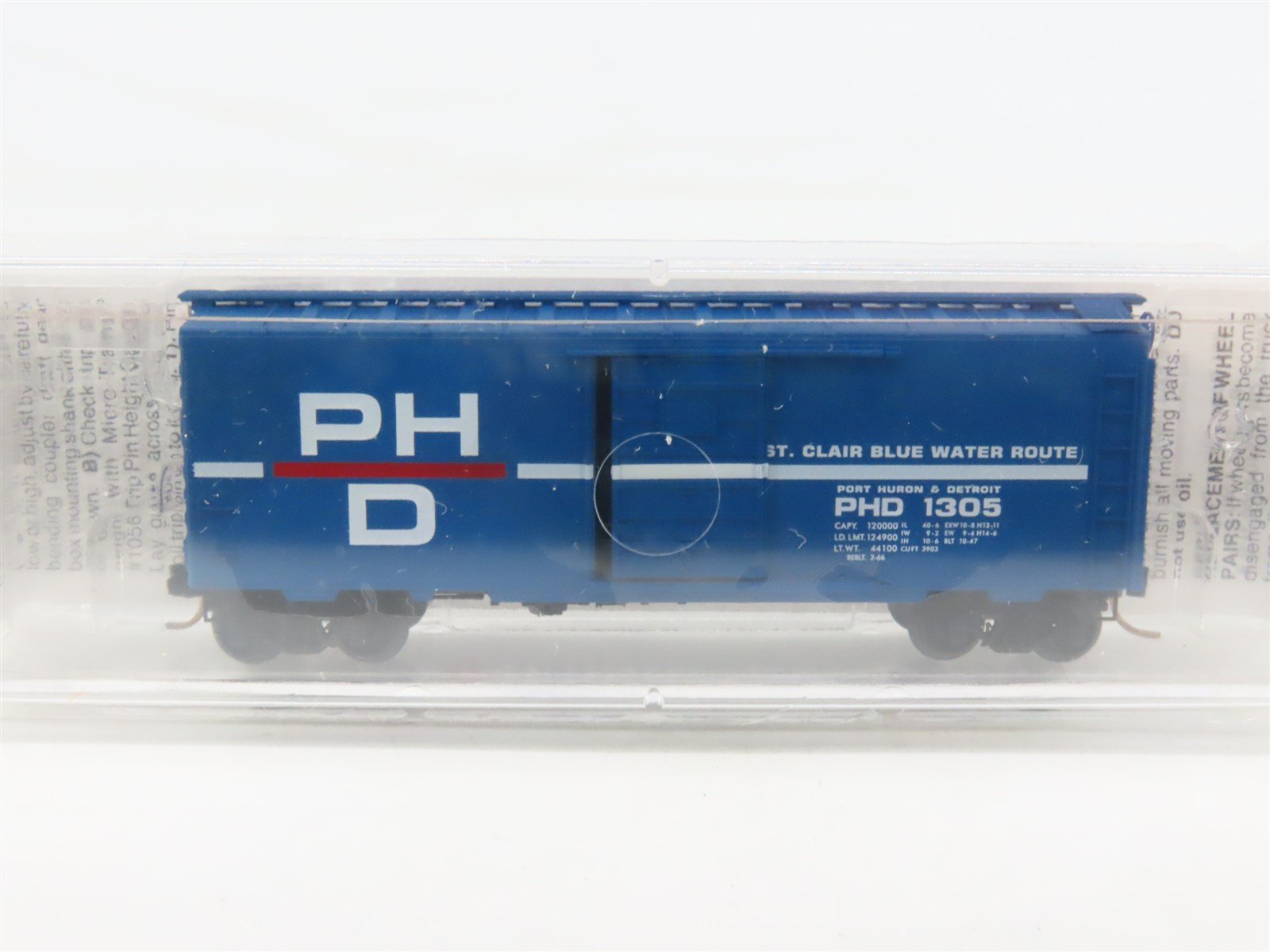 N Scale Micro-Trains MTL 20150 PHD St. Clair Blue Water Route 40' Box Car #1305