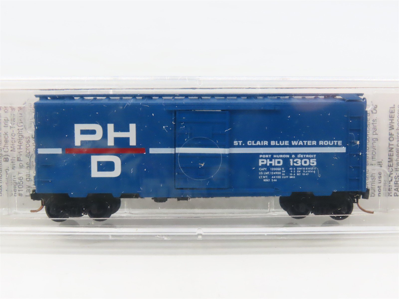 N Scale Micro-Trains MTL 20150 PHD St. Clair Blue Water Route 40' Box Car #1305