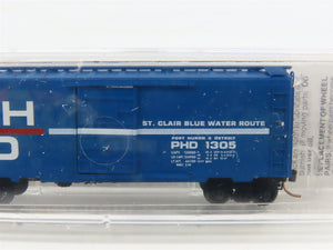 N Scale Micro-Trains MTL 20150 PHD St. Clair Blue Water Route 40' Box Car #1305