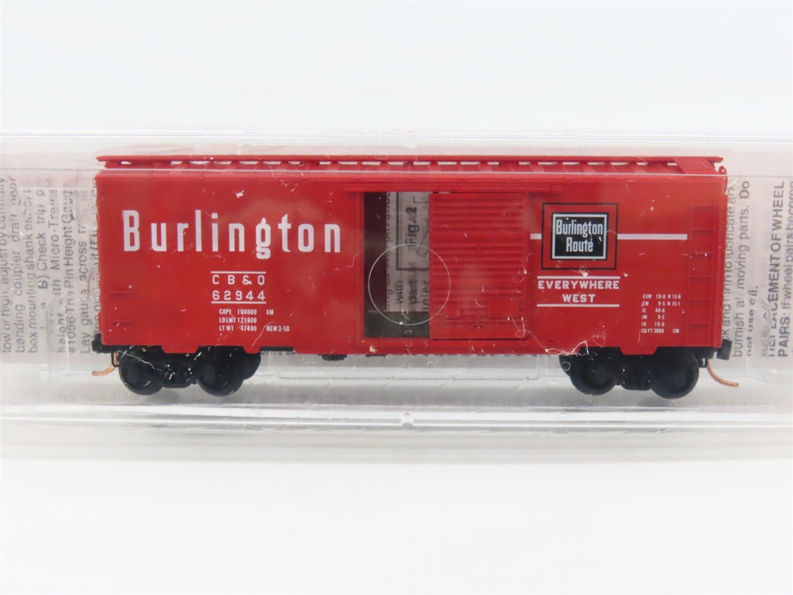 N Scale Micro-Trains MTL 20170 CB&Q Burlington Route 40' Box Car #62944