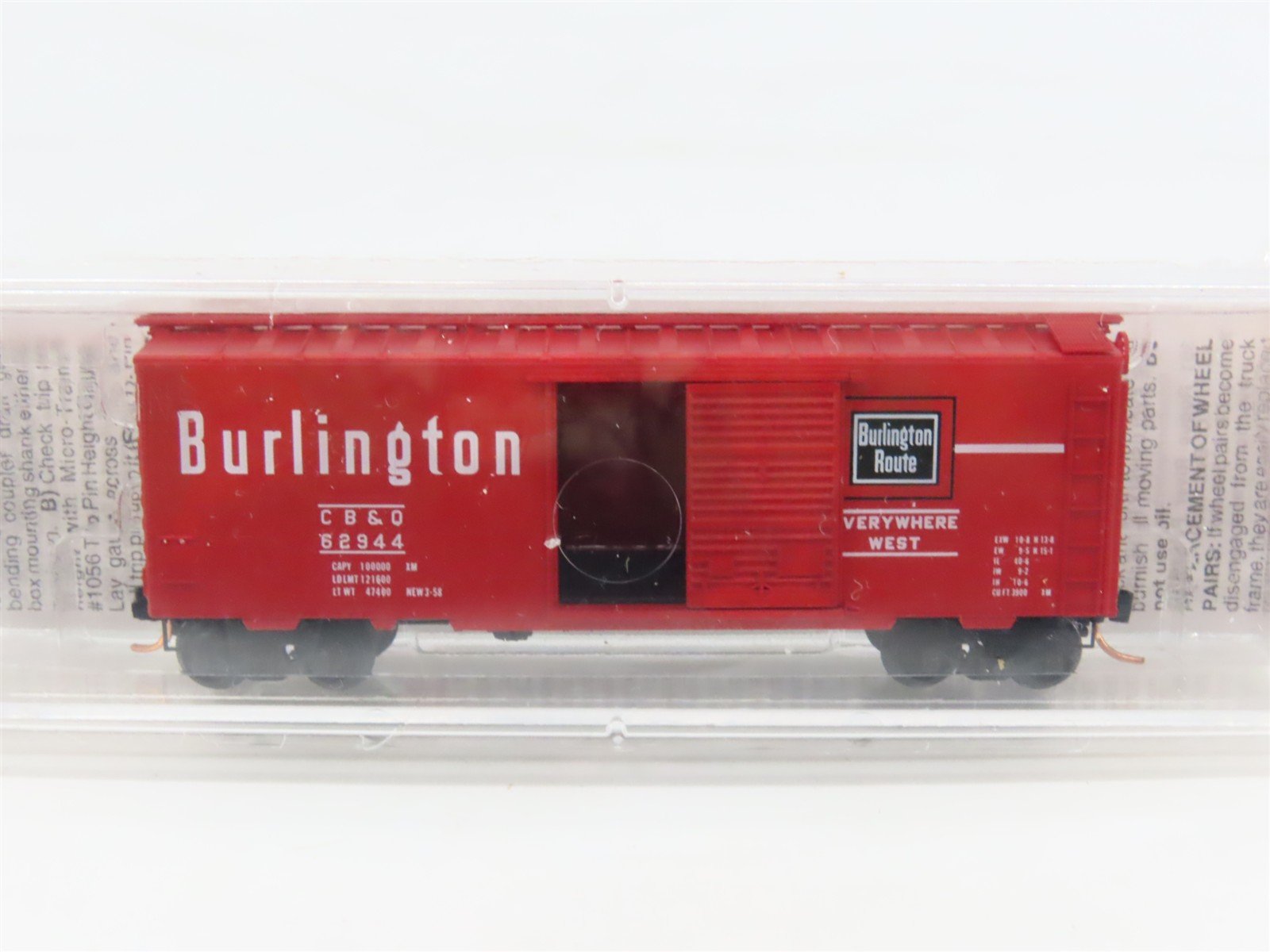 N Scale Micro-Trains MTL 20170 CB&Q Burlington Route 40' Box Car #62944