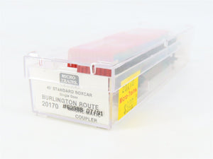 N Scale Micro-Trains MTL 20170 CB&W Burlington Route 40' Box Car #62988