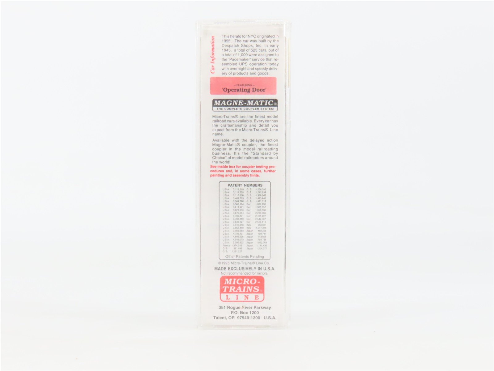 N Scale Micro-Trains MTL 20240 NYC New York Central Pacemaker 40' Boxcar #174710