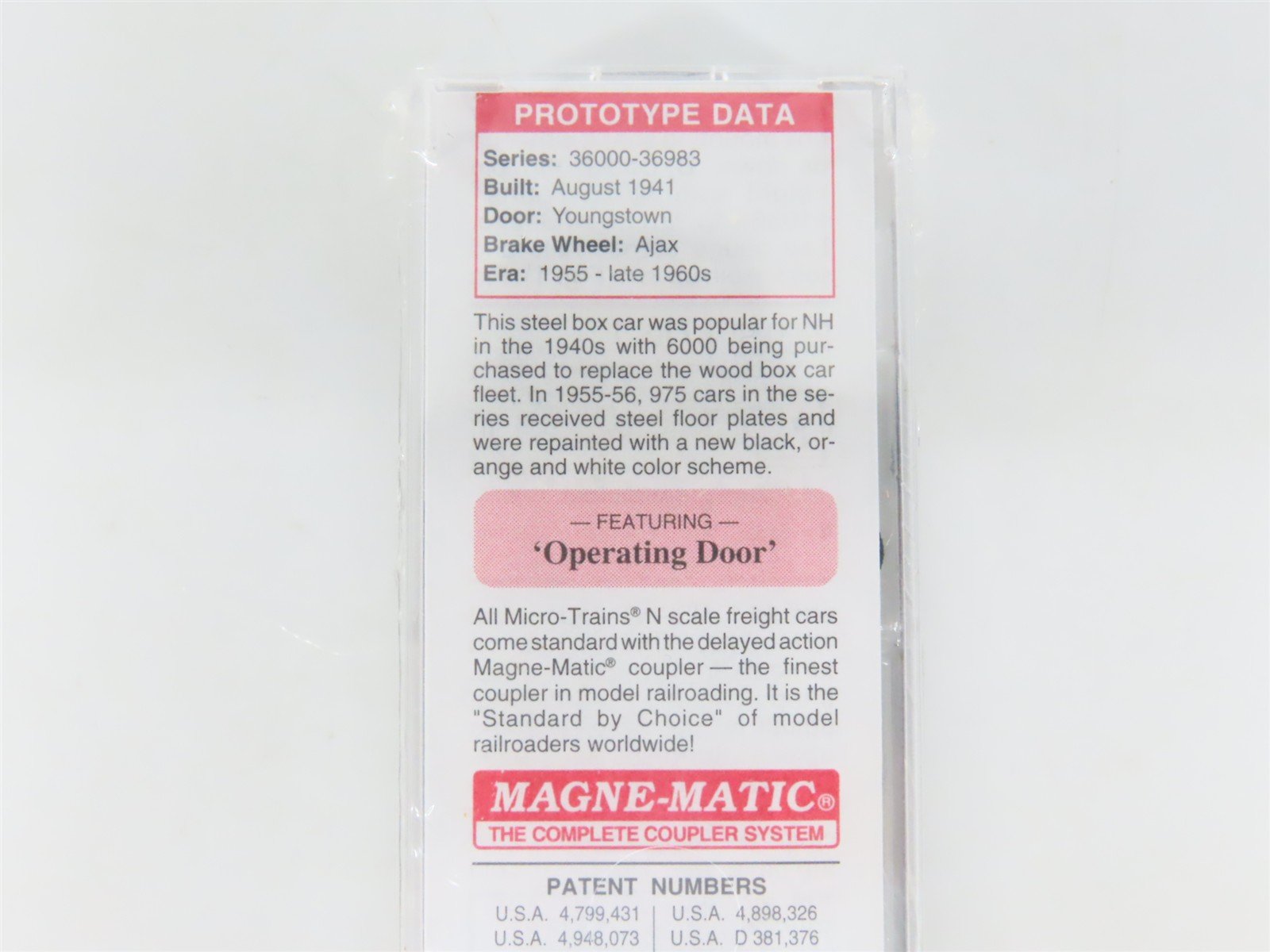 N Scale Micro-Trains MTL 20350 NH New Haven 40' Single Door Box Car #36438