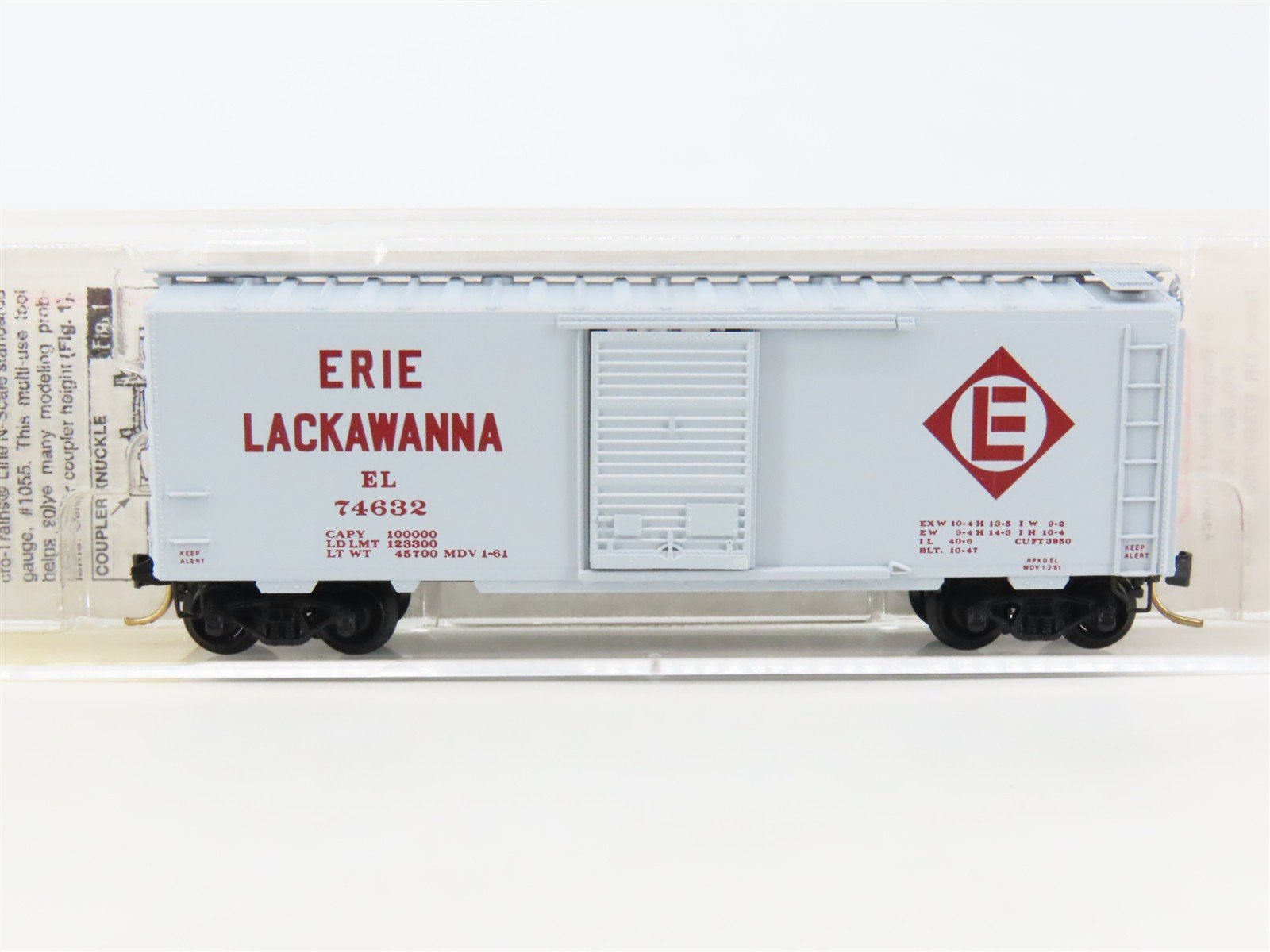 N Scale Micro-Trains MTL 20360 EL Erie Lackawanna 40' Single Door Box Car #74632