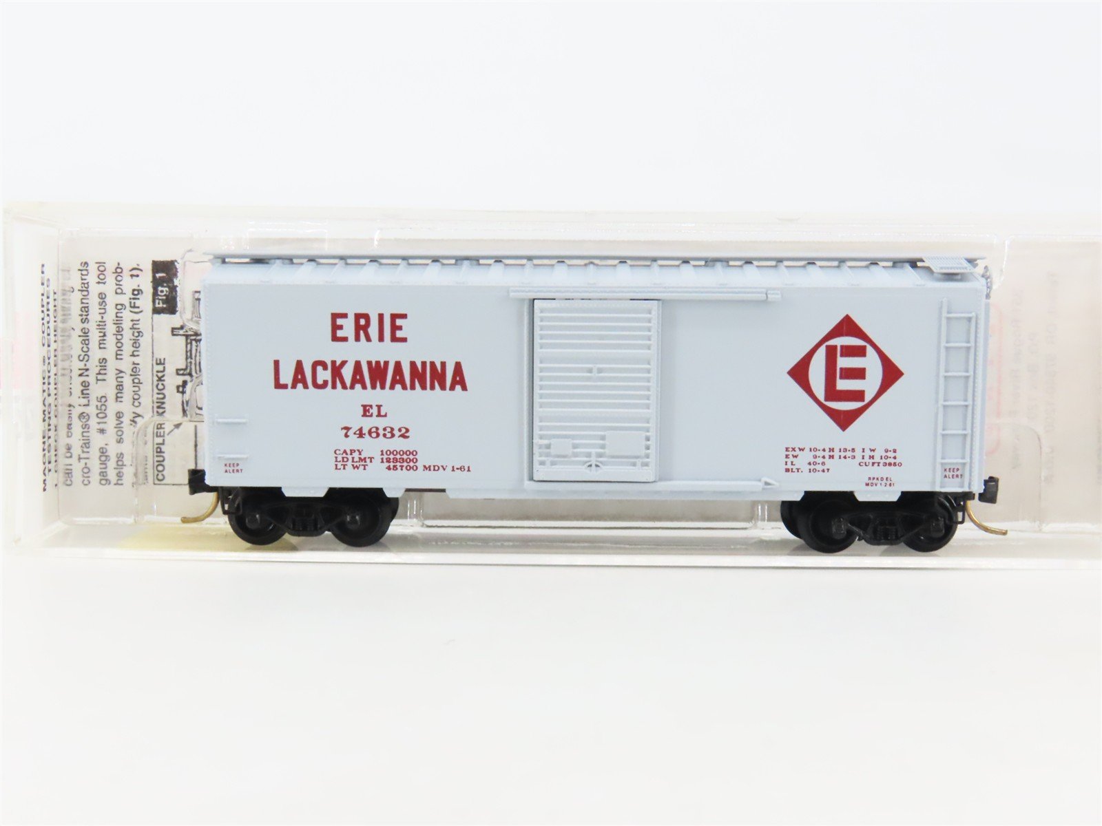 N Scale Micro-Trains MTL 20360 EL Erie Lackawanna 40' Single Door Box Car #74632