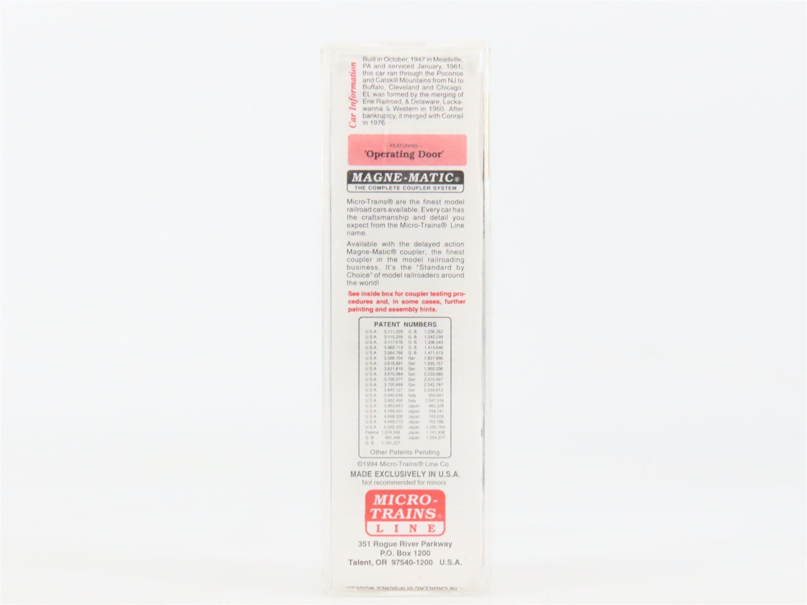 N Scale Micro-Trains MTL 20360 EL Erie Lackawanna 40' Single Door Box Car #74632