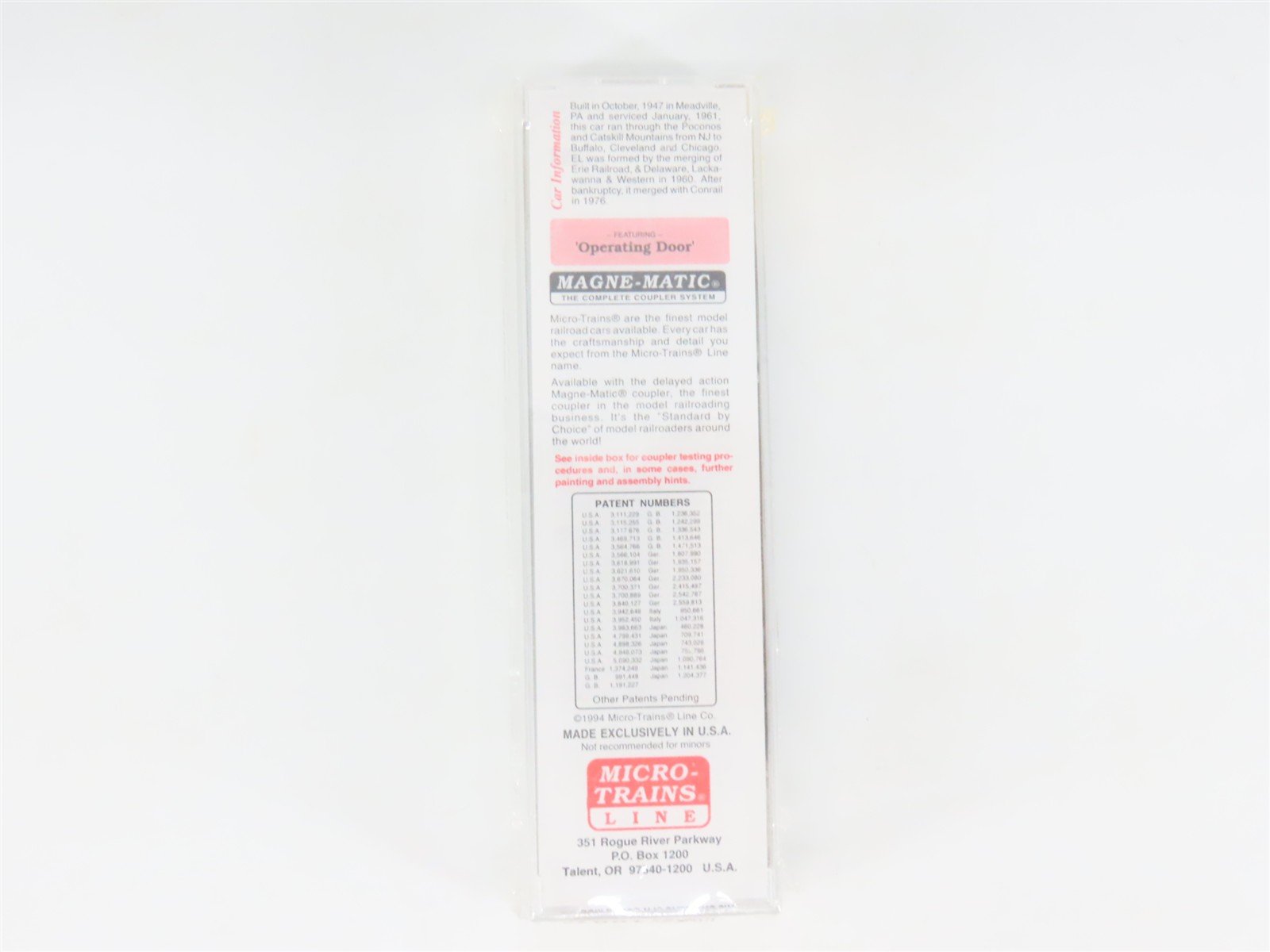N Scale Micro-Trains MTL 20360 EL Erie Lackawanna 40' Single Door Box Car #74632