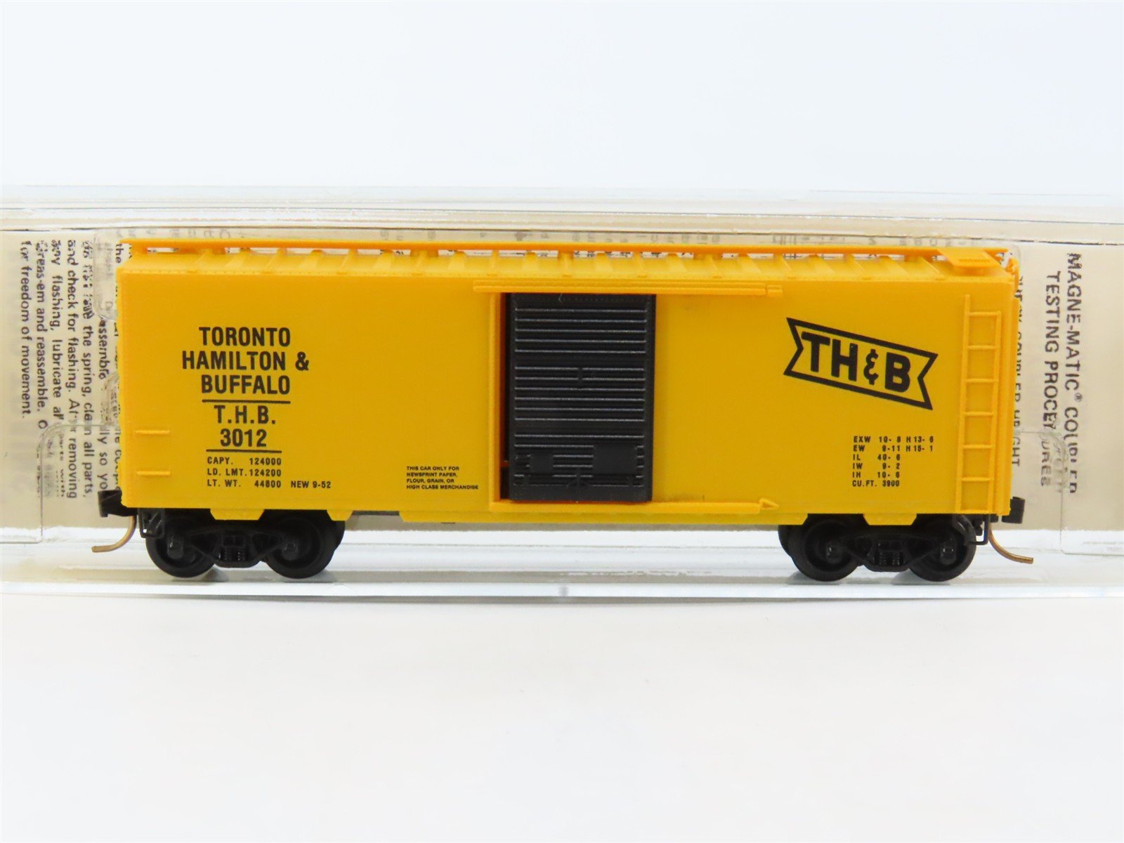 N Kadee Micro-Trains MTL 20320 THB Toronto Hamilton & Buffalo 40' Box Car #3012