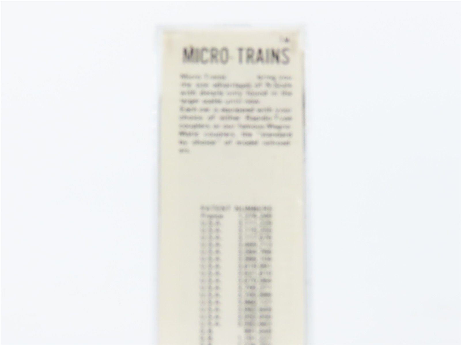 N Scale Kadee Micro-Trains MTL 31000 Dimensional Data 50' Single Door Box Car