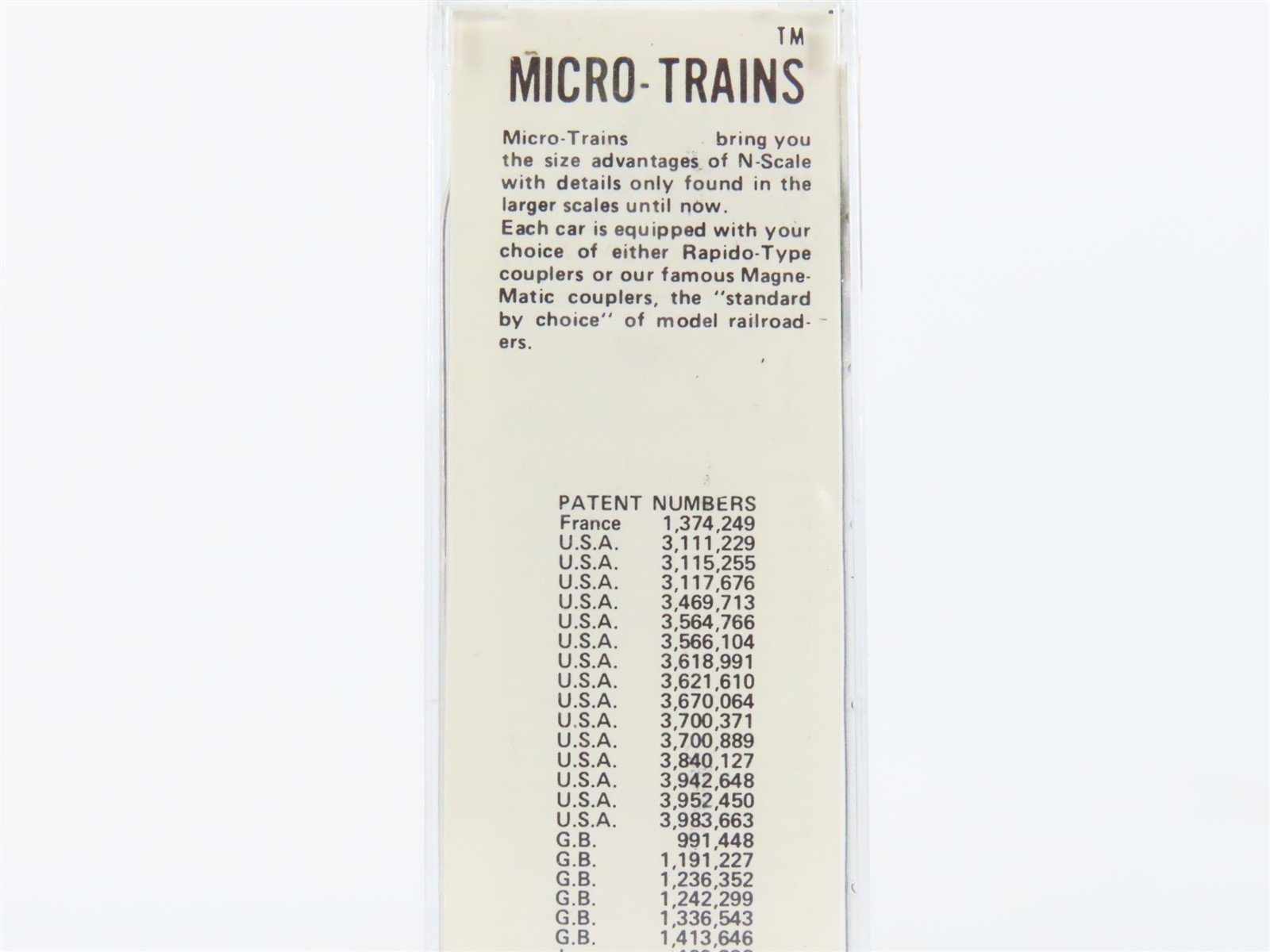 N Scale Kadee Micro-Trains MTL 31000 Dimensional Data 50' Single Door Box Car