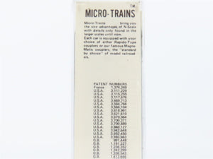 N Scale Kadee Micro-Trains MTL 31000 Dimensional Data 50' Single Door Box Car