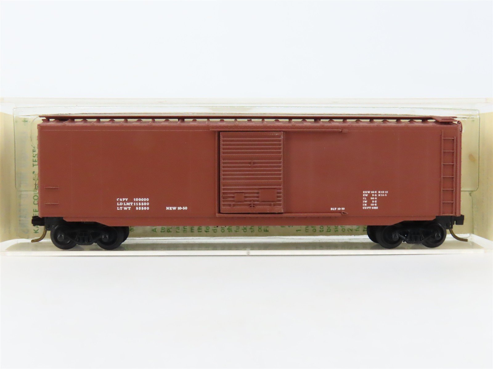 N Scale Kadee Micro-Trains MTL 31000 Dimensional Data 50' Box Car - Blue Label