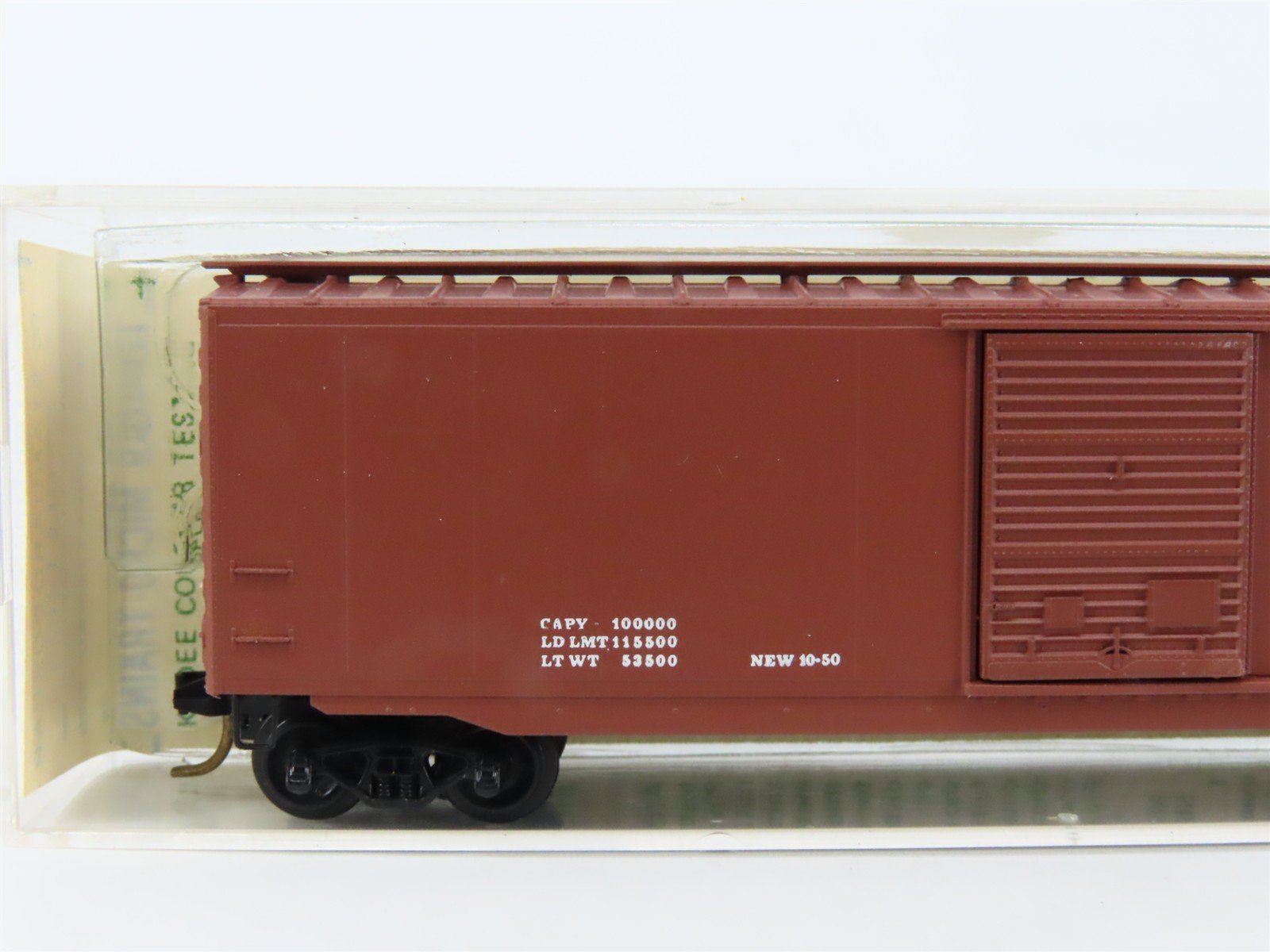 N Scale Kadee Micro-Trains MTL 31000 Dimensional Data 50' Box Car - Blue Label