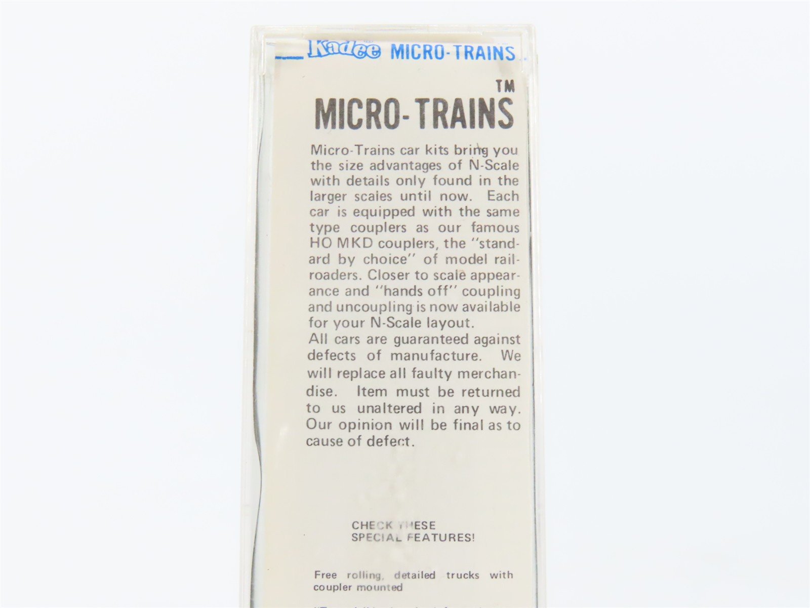 N Scale Kadee Micro-Trains MTL 31000 Dimensional Data 50' Box Car - Blue Label