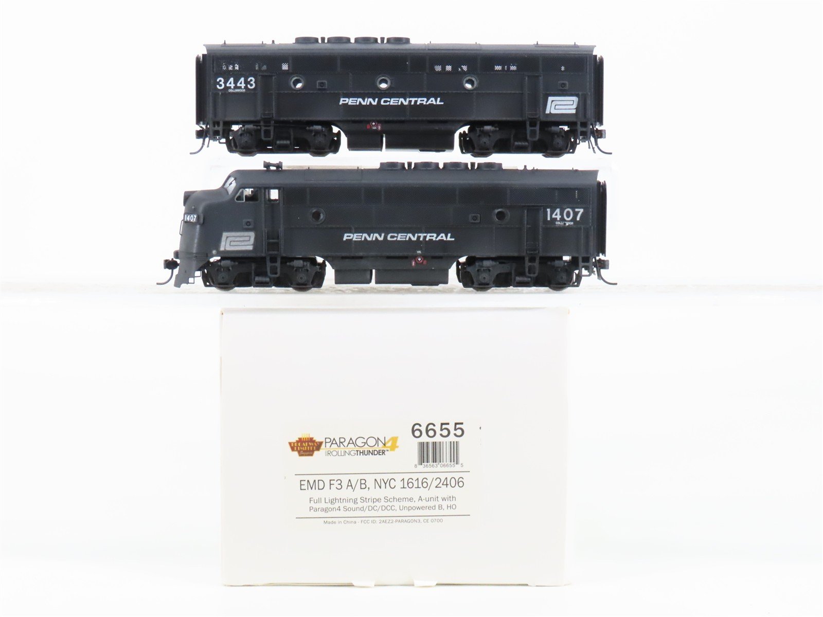 HO Broadway Limited BLI 6655 PC Penn Central EMD F3A/B Diesel Set - Paragon4