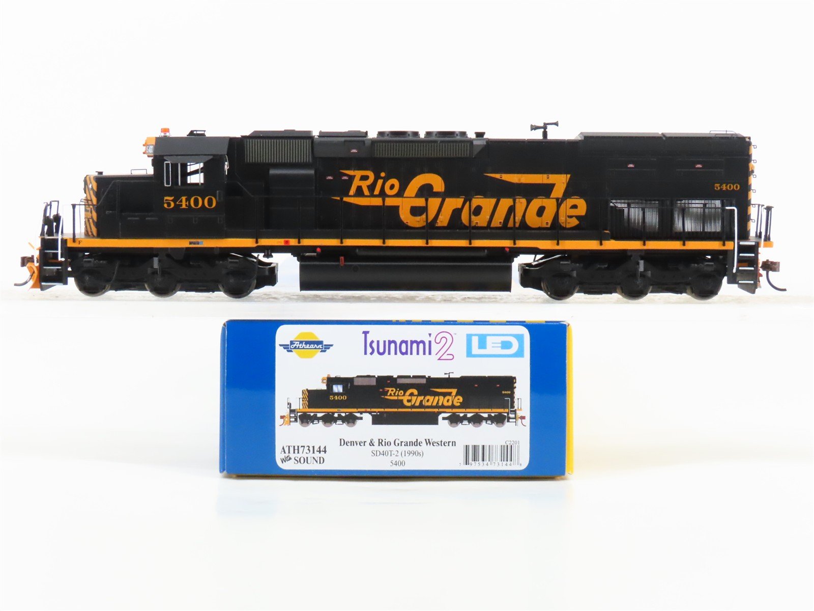 HO Athearn ATH73144 D&RGW Rio Grande EMD SD40T-2 Diesel #5400 w/ DCC & Sound