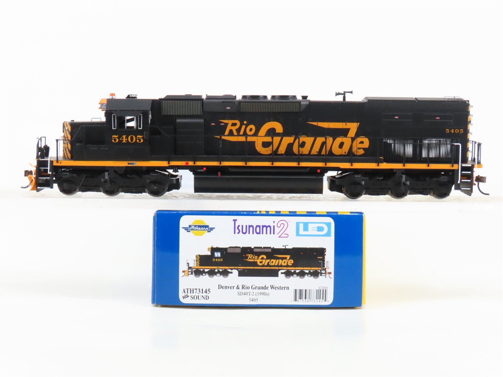 HO Athearn ATH73145 D&RGW Rio Grande EMD SD40T-2 Diesel #5405 w/ DCC & Sound