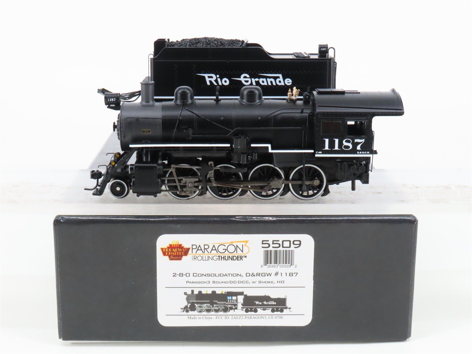 HO Broadway Limited BLI 5509 D&RGW 2-8-0 Consolidation Steam #1187 - Paragon3