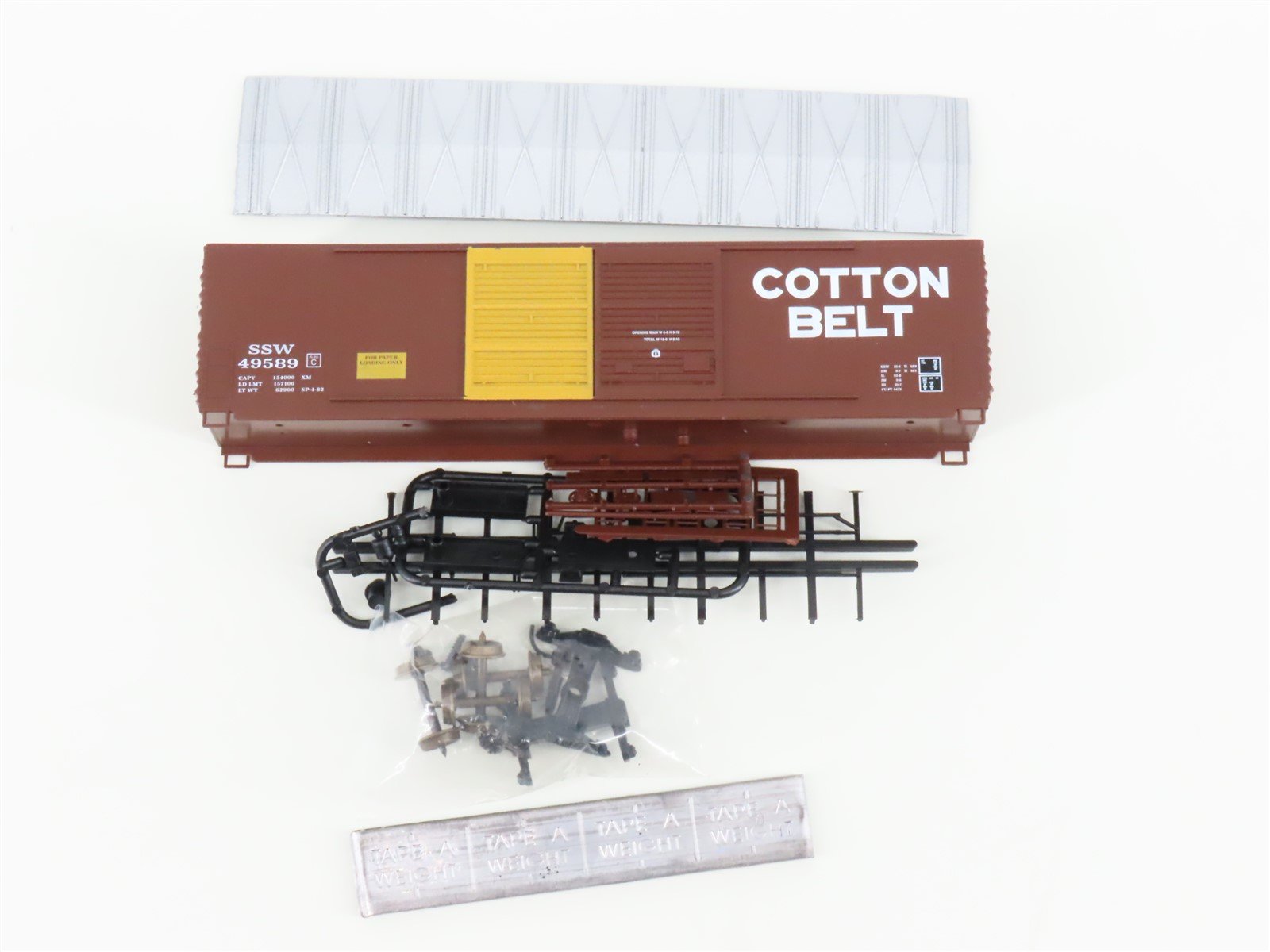 HO Scale LBF Kit 2203 SSW Cotton Belt Route 50' Double Door Box Car #49589