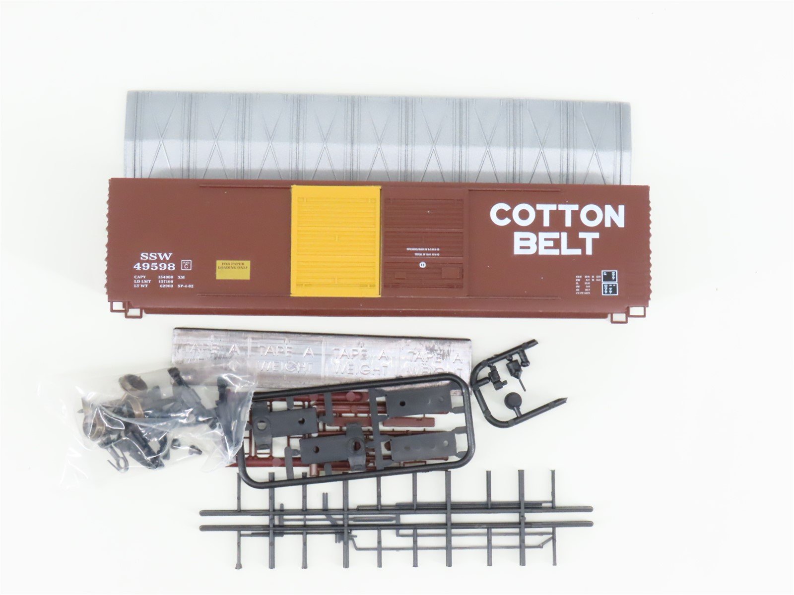 HO Scale LBF Kit 2203 SSW Cotton Belt Route 50' Double Door Box Car #49598
