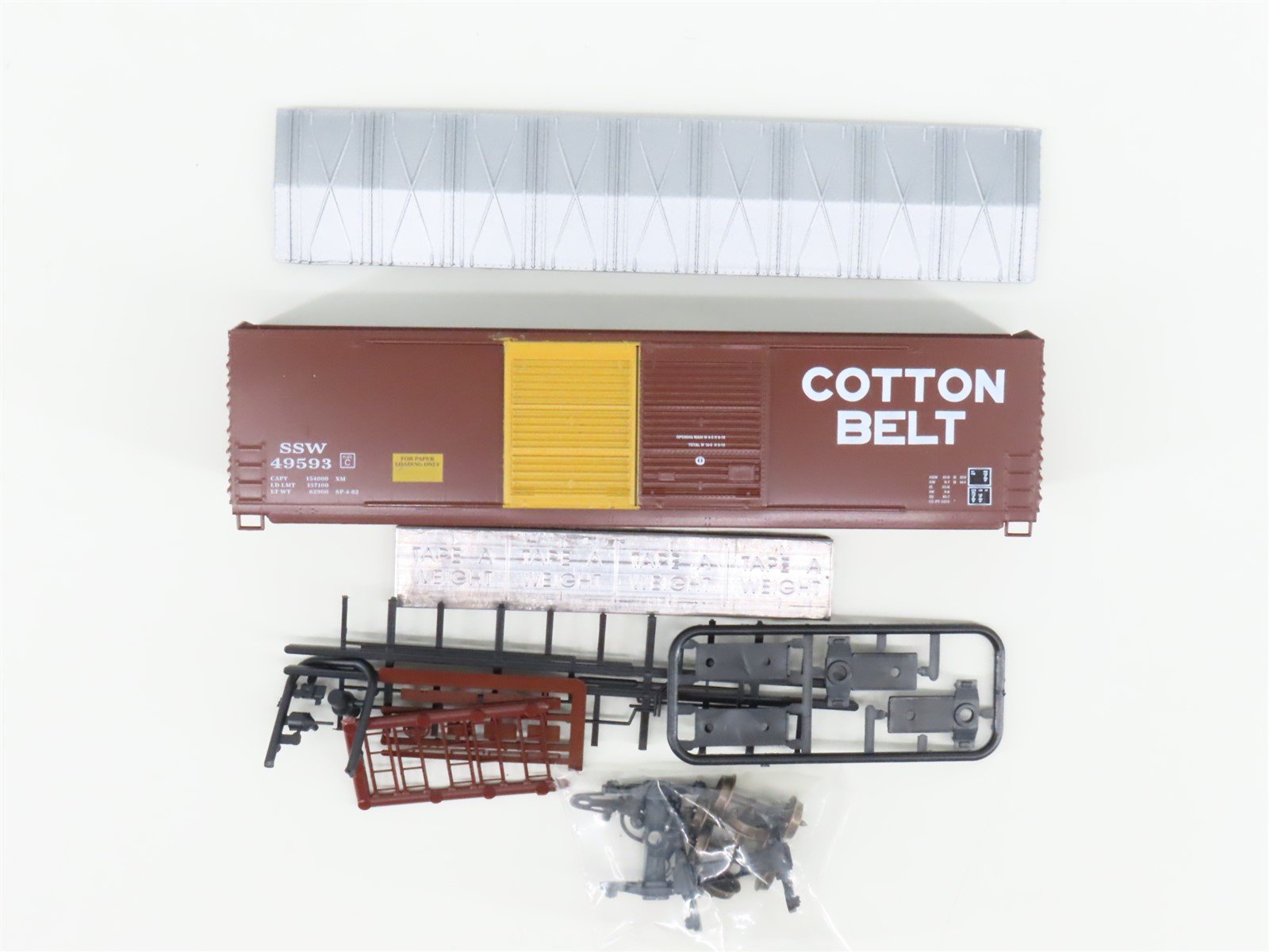 HO Scale LBF Kit 2203 SSW Cotton Belt Route 50' Double Door Box Car #49593