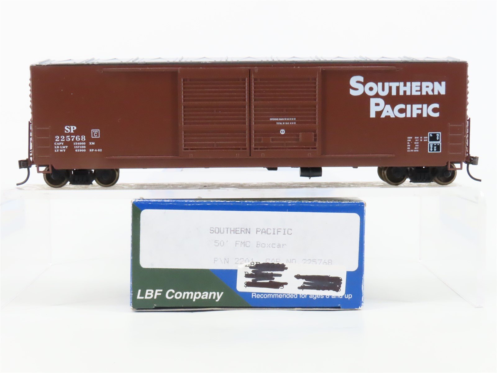 HO Scale LBF 2201 SP Southern Pacific Railroad 50' Double Door Box Car #225768