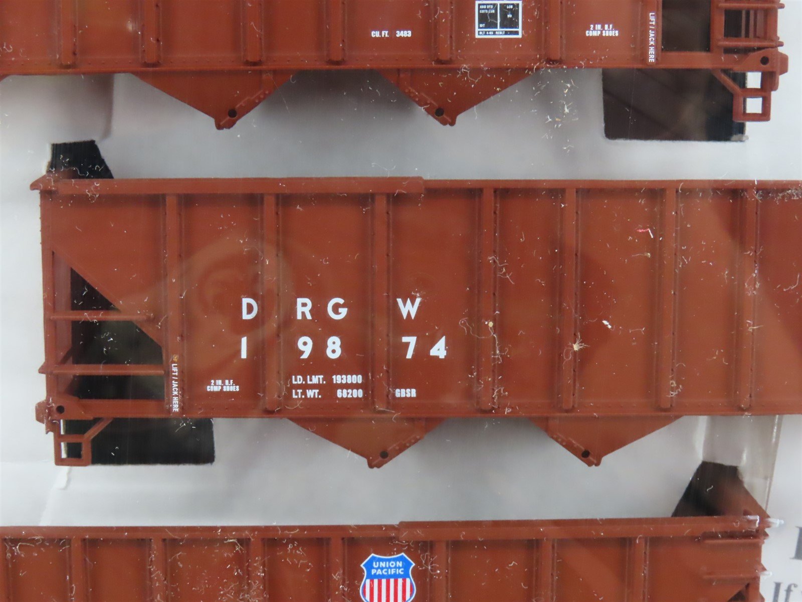 HO Walthers Kit 932-49451 D&RGW / UP Rio Grande 4-Bay 100-Ton Hoppers 6-Pack