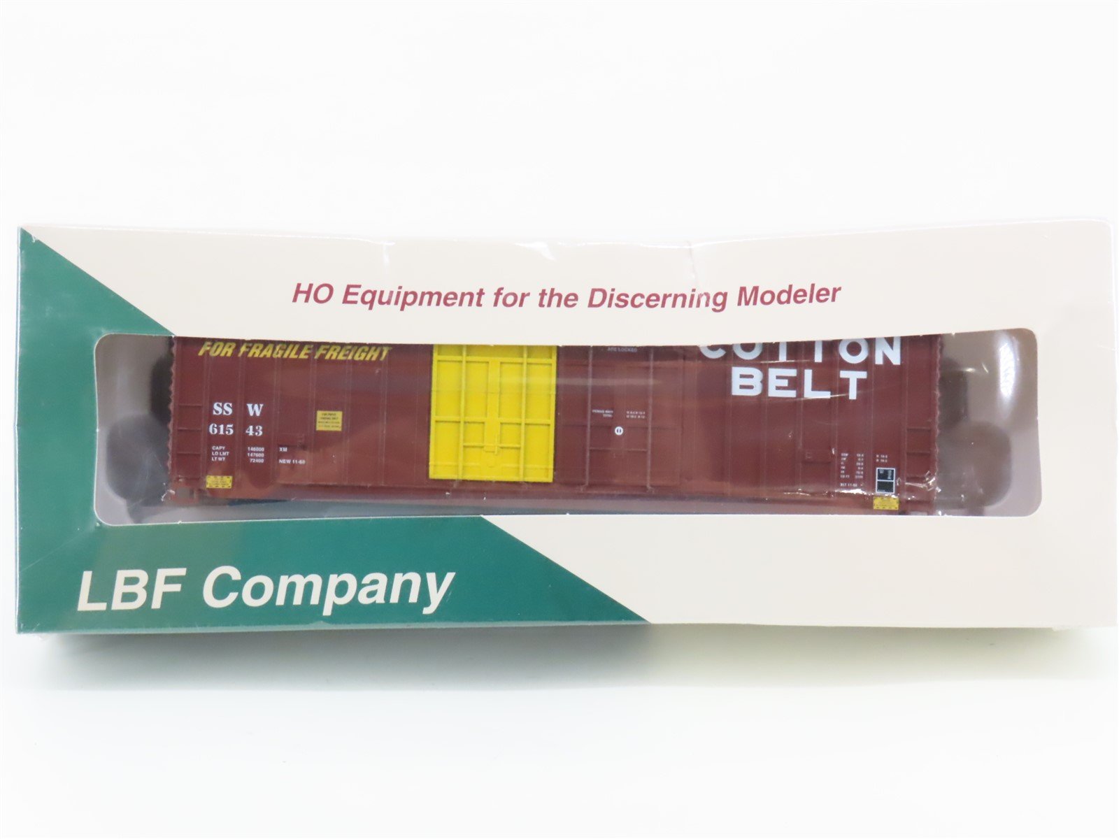 HO Scale LBF Kit 1395 SSW Cotton Belt 50' Hi-Cube Box Car #61543 - SEALED