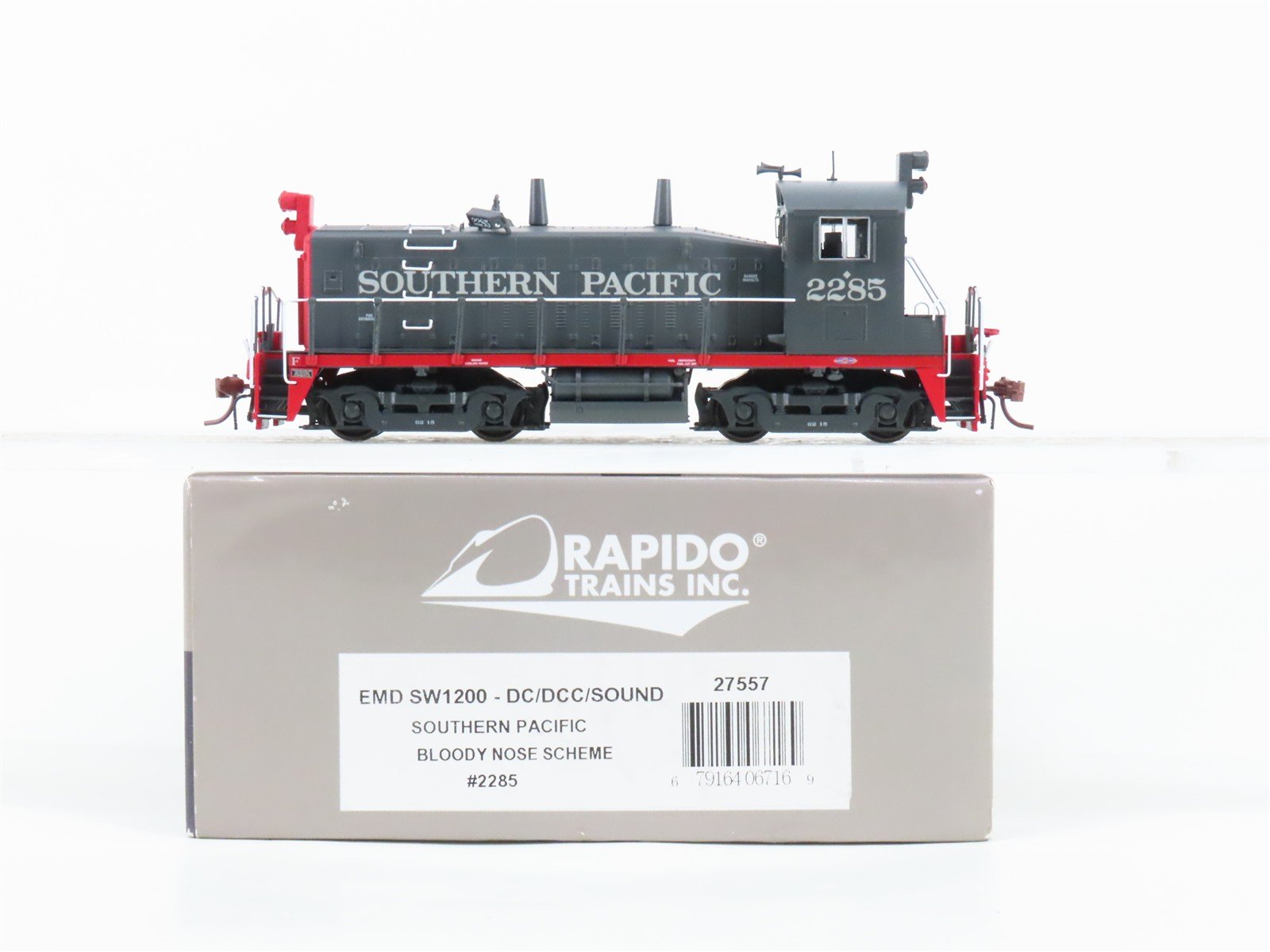 HO Scale Rapido 27557 SP Southern Pacific SW1200 Diesel Loco #2285 wDCC & Sound