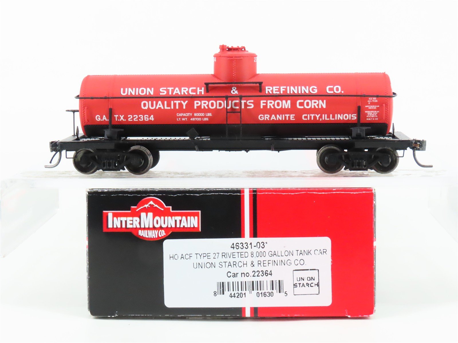 HO Scale Intermountain 46331-03 GATX Union Starch Single Dome Tankcar #22364