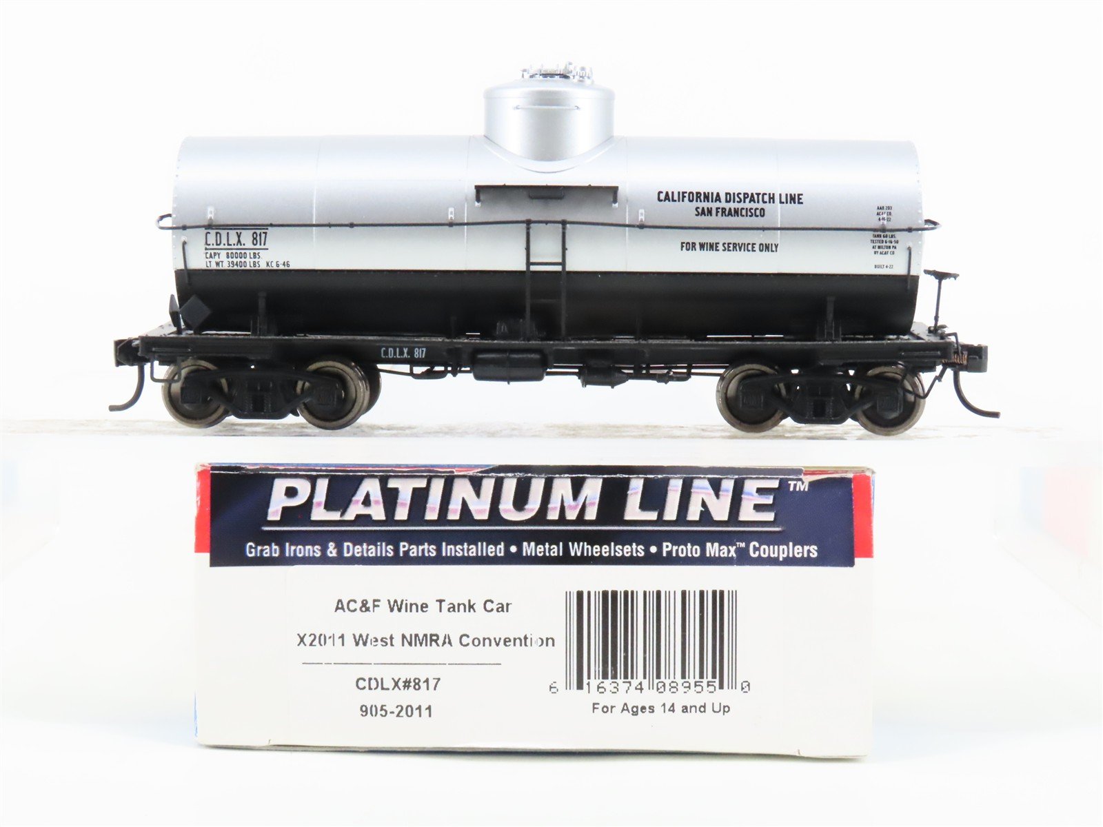 HO Scale Walthers 905-2011 CDLX California Dispatch Single Dome Tankcar #817