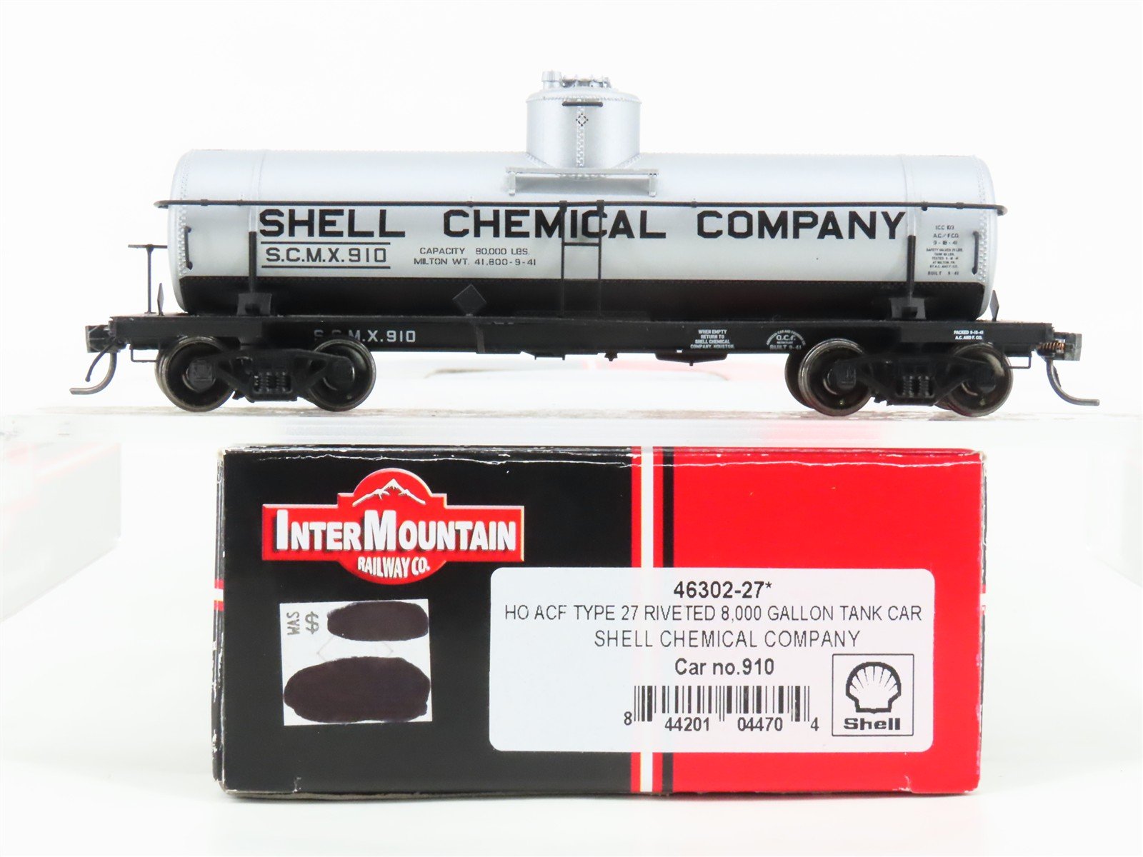 HO Scale Intermountain 46302-27 SCMX Shell Chemical Single Dome Tankcar #910
