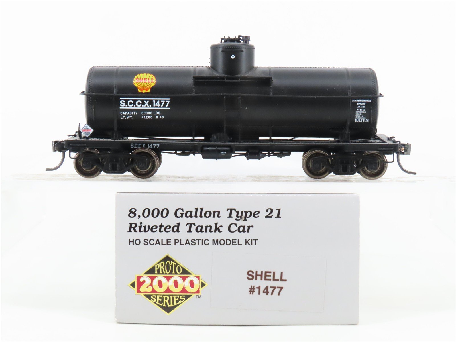 HO Scale Proto 2000 SCCX Shell Oil 8k Gal Type 21 Single Dome Tankcar #1477