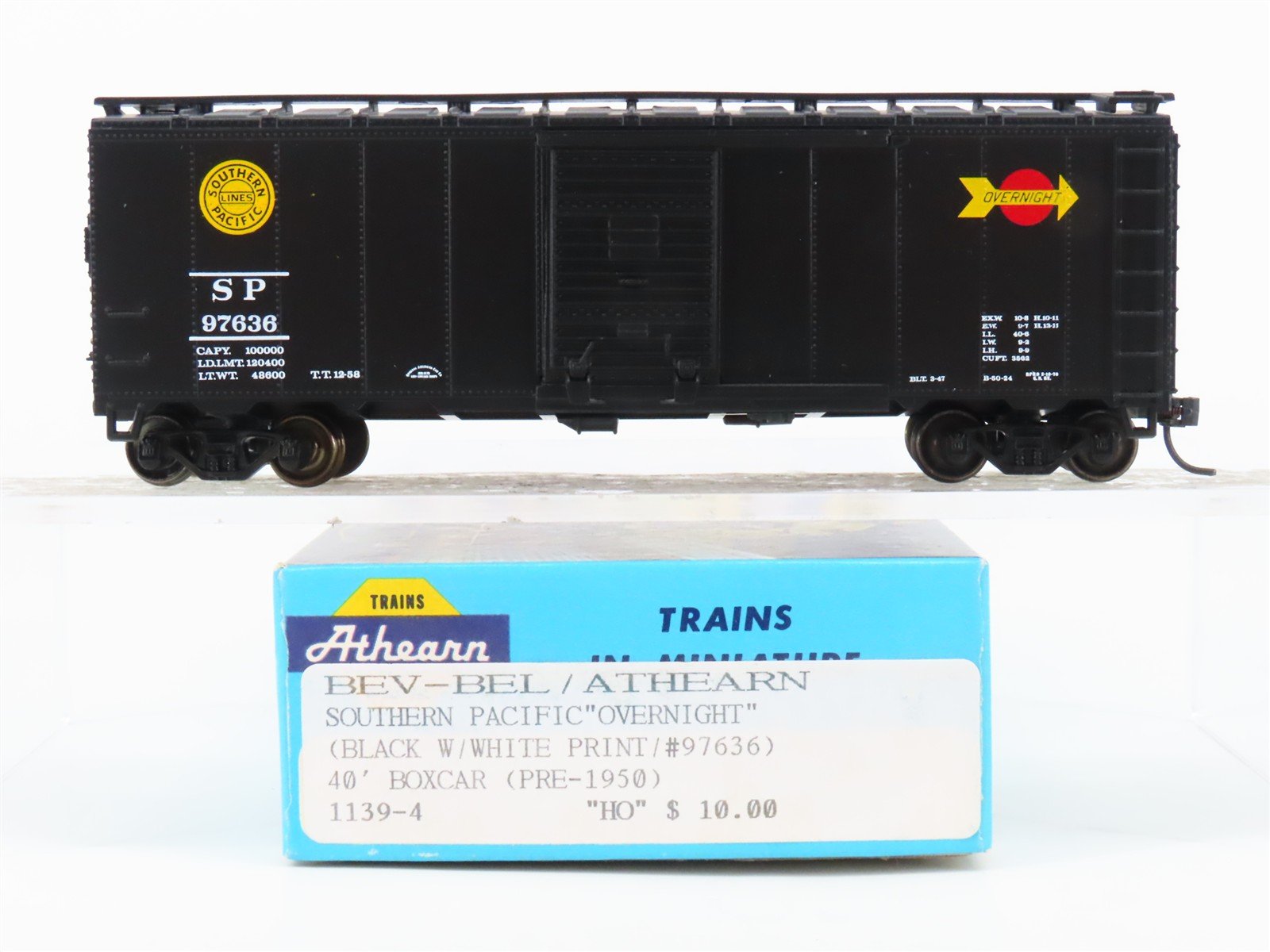 HO Scale Athearn Bev-Bel 1139-4 SP Southern Pacific Overnight 40' Box Car #97636