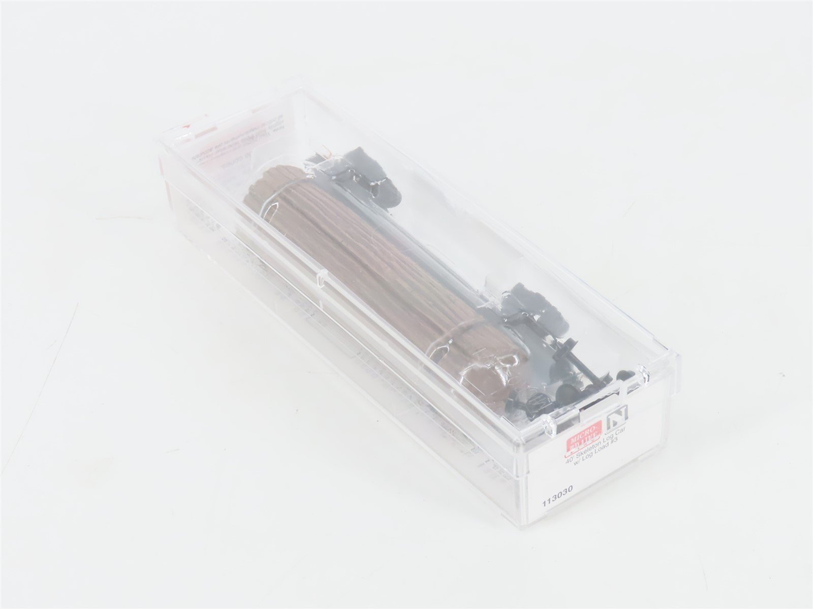 N Scale Micro-Trains MTL 113030 40' Skeleton Log Car w/ Log Load