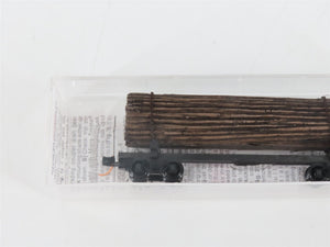 N Scale Micro-Trains MTL 113030 40' Skeleton Log Car w/ Log Load