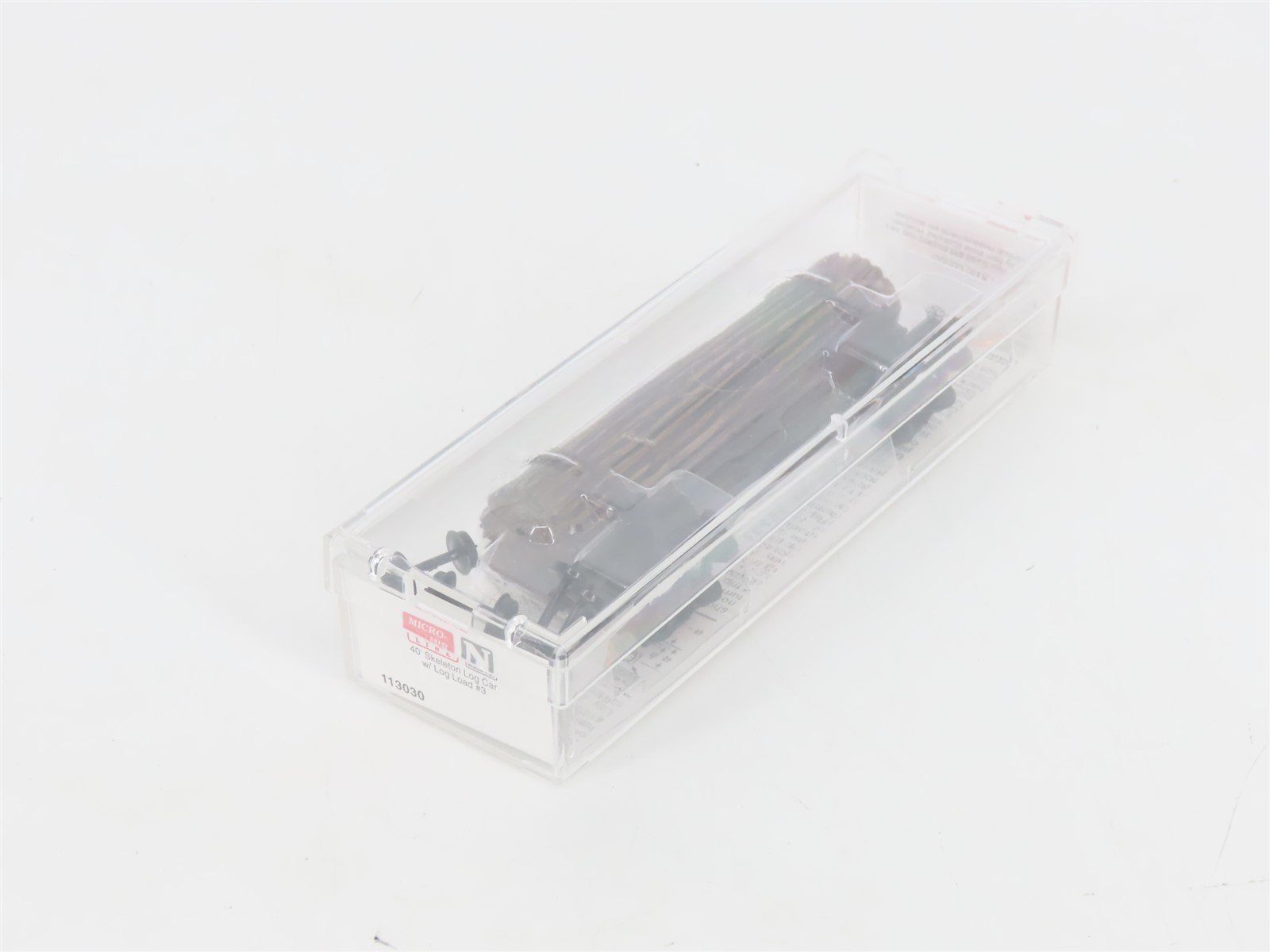 N Scale Micro-Trains MTL 113030 40' Skeleton Log Car w/ Log Load
