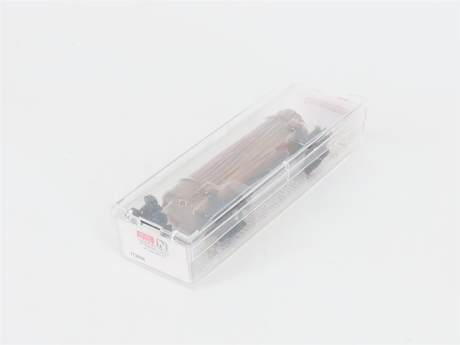 N Scale Micro-Trains MTL 113030 40' Skeleton Log Car w/ Log Load