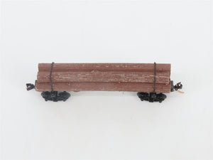 N Scale Micro-Trains MTL 113010 40' Skeleton Log Car w/ Log Load